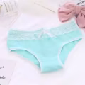甜美糖果撞色蕾丝边搭配双蝴蝶纯棉档小低腰少女棉质内裤 图片 2