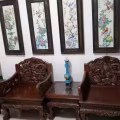 实木沙发，纯手工雕刻，＂龙凤呈祥＂沙发一套 图片 1