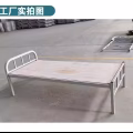 公寓单层双层铁床出租屋铁艺床铁架床实木加厚员工学生宿舍床单双人 图片 5