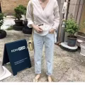 全新日式设计感交叉侧边系带收腰长袖衬衫也可做空调罩衫  $ 图片 8