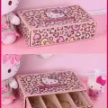全新限量款豹纹hello Kitty超大号首饰盒收纳盒珠宝盒 图片 5