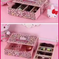 全新限量款豹纹hello Kitty超大号首饰盒收纳盒珠宝盒 图片 4