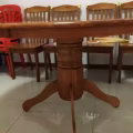 六人全木圆餐桌 图片 2