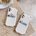 送手机膜！苹果11/12新款iPhone全包镜头创意刺绣NICE/RICH手机壳 图片 5