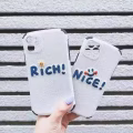 送手机膜！苹果11/12新款iPhone全包镜头创意刺绣NICE/RICH手机壳 图片 3