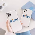 送手机膜！苹果11/12新款iPhone全包镜头创意刺绣NICE/RICH手机壳 图片 4