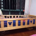 实木儿童床，带护拦 图片 2