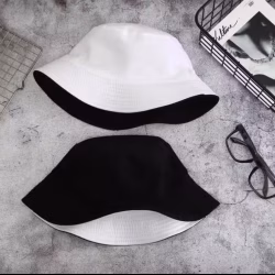 Black and white solid color fisherman ha