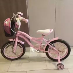 儿童自行车(粉色+送头盔)