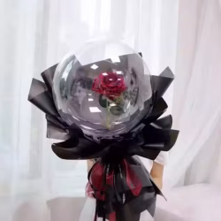 情人节波波球玫瑰花束