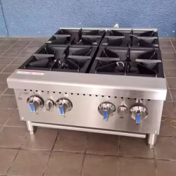 4 head open gas burner range stove