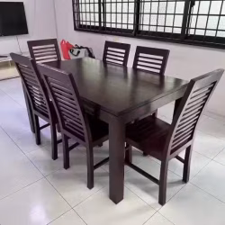柚木餐桌+6椅子