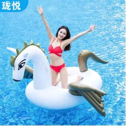 网红火烈鸟游泳圈成人水上乐园漂浮玩具泳池浮排浮床，只用过一次，只因为孩子不喜欢这