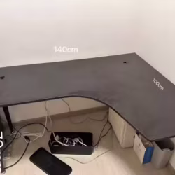 L型黑色电脑桌出售