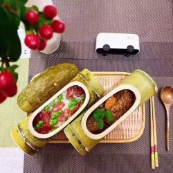 9.9成新纯天然新鲜带盖竹筒.竹筒饭.竹筒汤.竹筒排骨.竹筒鸡肉.竹筒糯米饭