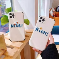 送手机膜！苹果11/12新款iPhone全包镜头创意刺绣NICE/RICH手机壳