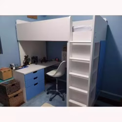 宜家儿童组合家具+床+床垫+桌子+衣柜+书架