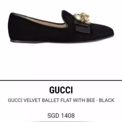 Gucci Velvet Ballet Flat with Bee