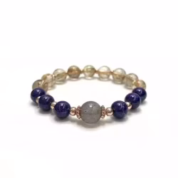 拉长石+青金石+发晶 Labradorite + lazurite + Quar