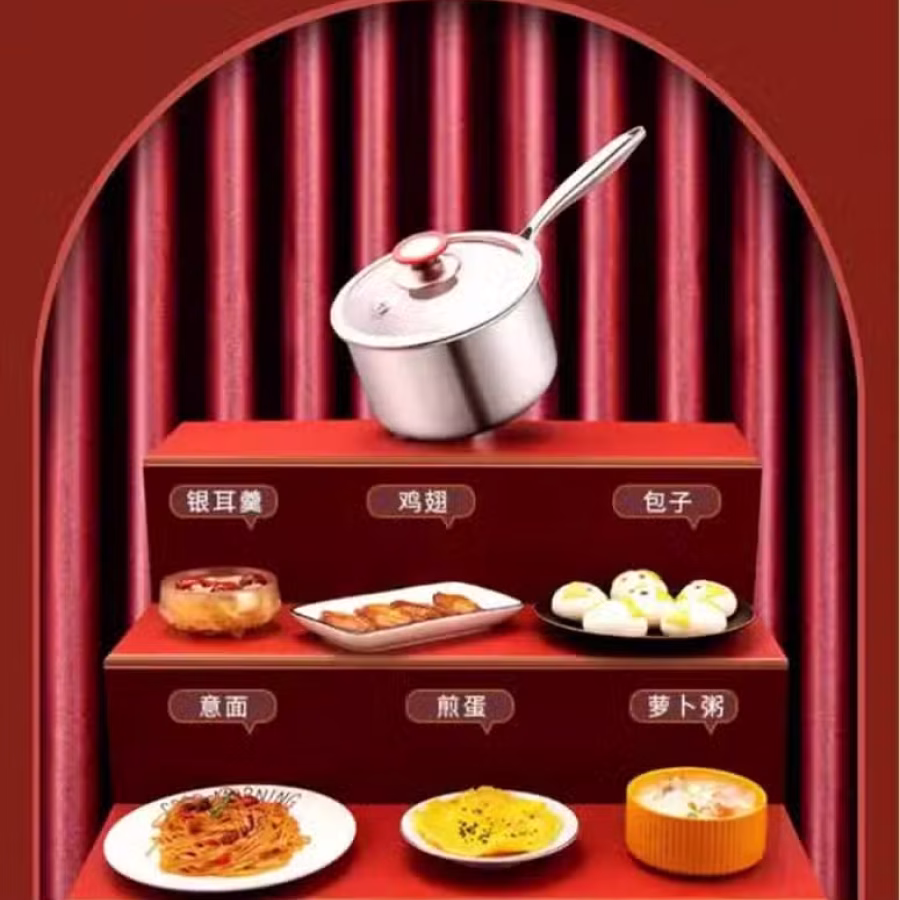 LRARWO立匠316更高食品级五层一体钢奶锅无涂层更健康   图片 8