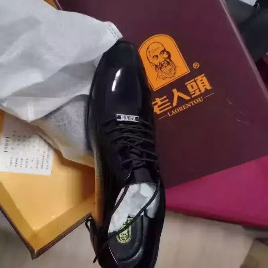 老人头 牛皮头皮 皮鞋41码 图片 1