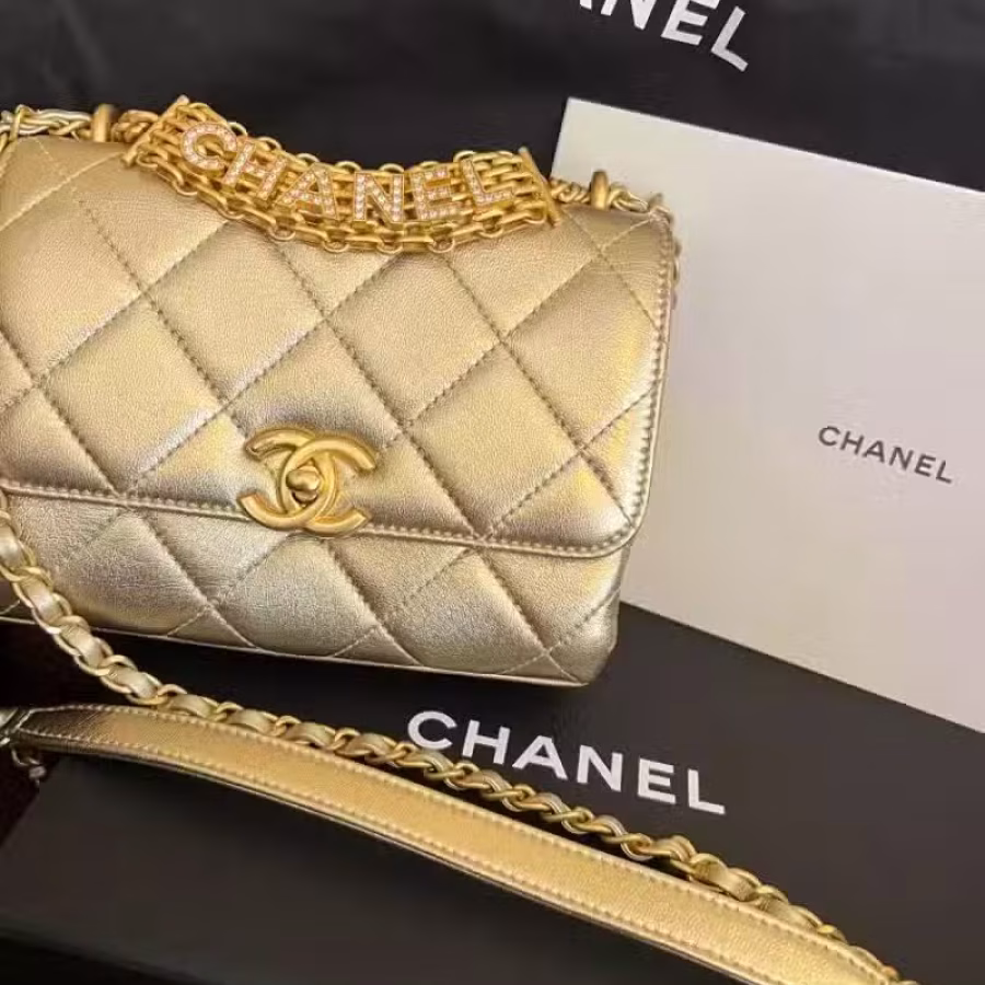 chanel金色侧背包 图片 8