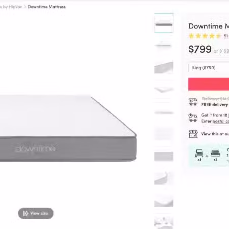 HipVan购买99成新King Bed+床垫，原价1400$，现价200$出售 图片 1
