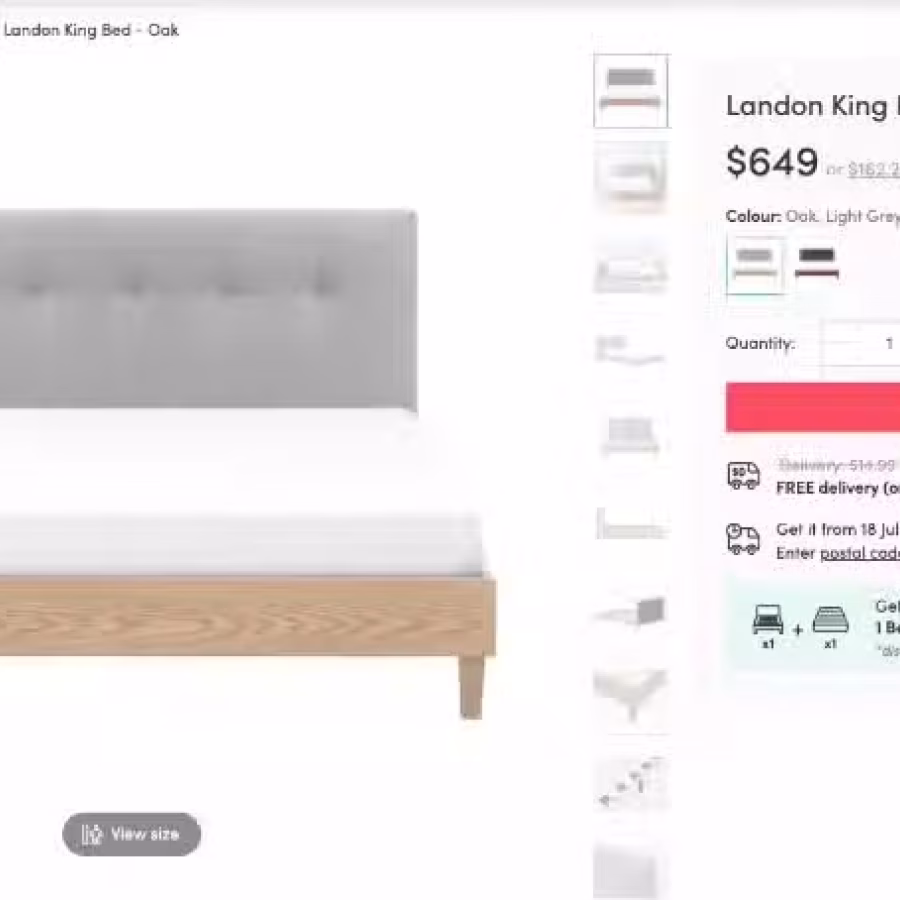 HipVan购买99成新King Bed+床垫，原价1400$，现价200$出售 图片 2