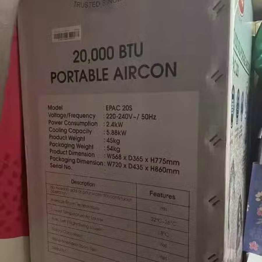 出售EuropAce Portable Air-Con 移动空调 【9.9成新】 图片 3