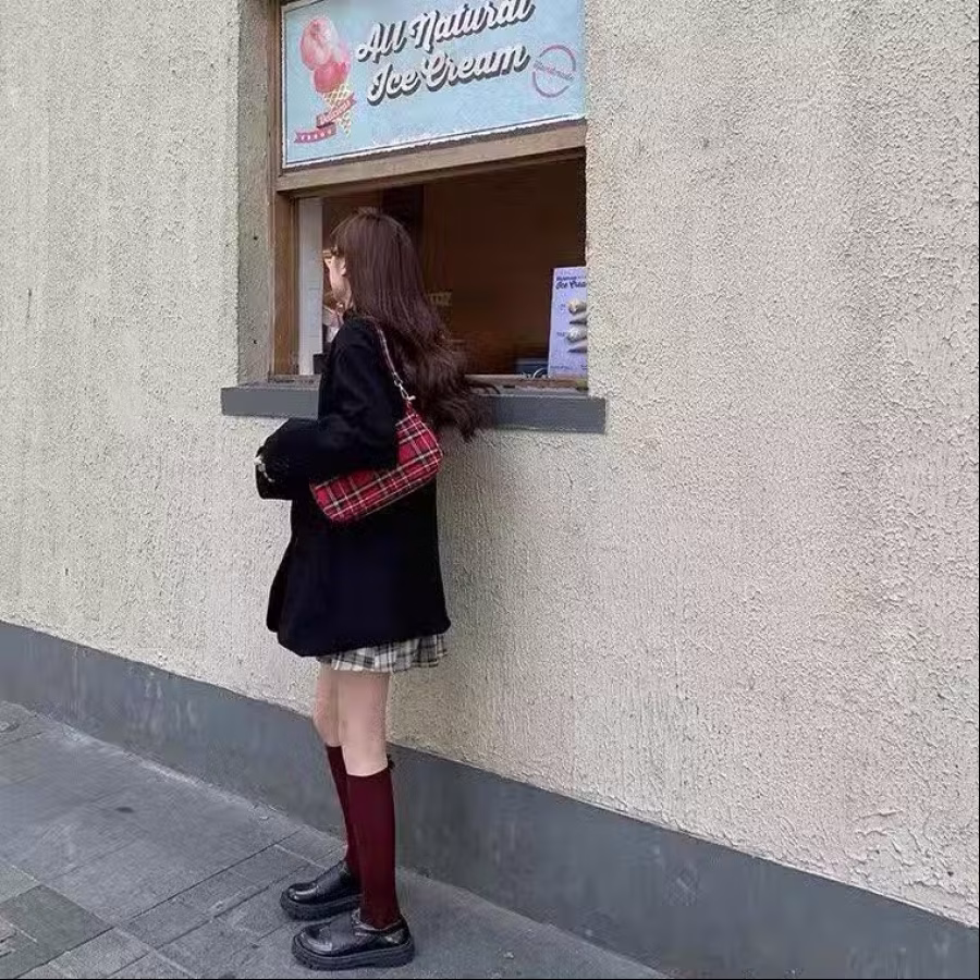 格纹法棍包包 图片 2