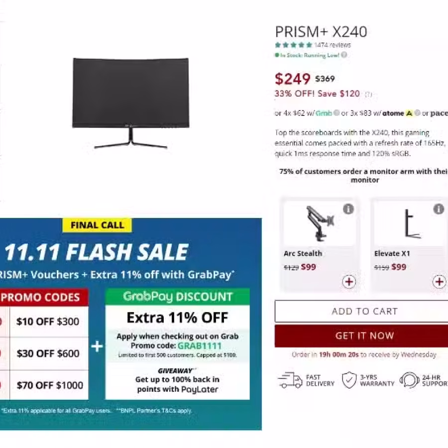 Prism+ X240B 1920x1080 显示器（Monitor） 图片 1