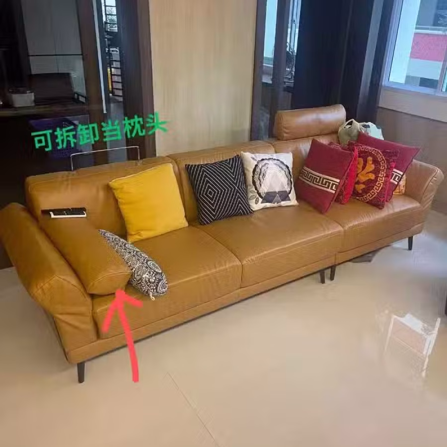 全新未使用皮沙发 可配送拆箱安装 图片 1