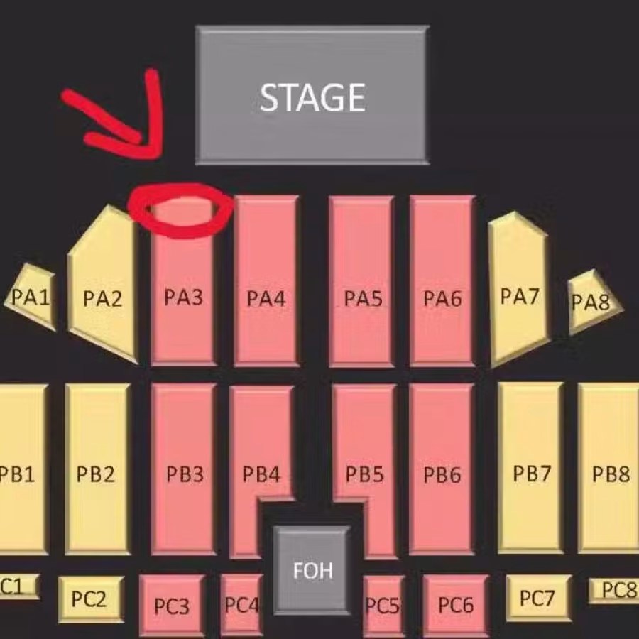 周杰伦新加坡演唱会18号，PA3 row3前排三张 图片 1