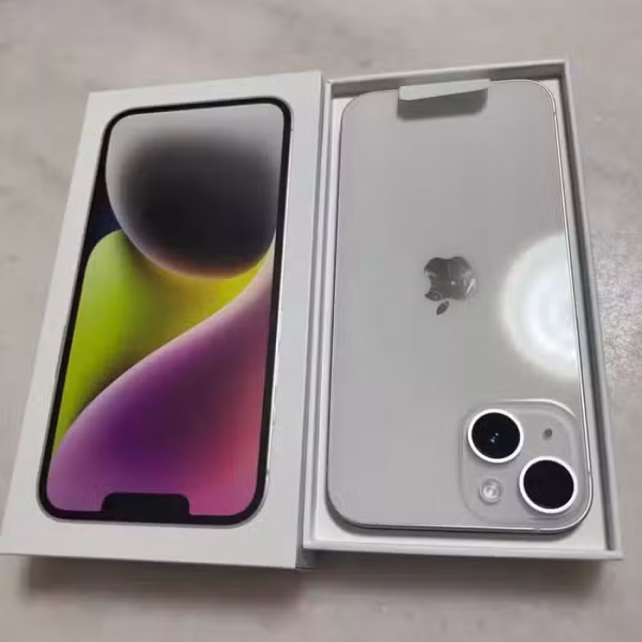 签线手机 - 苹果14，256GB 白色 图片 1