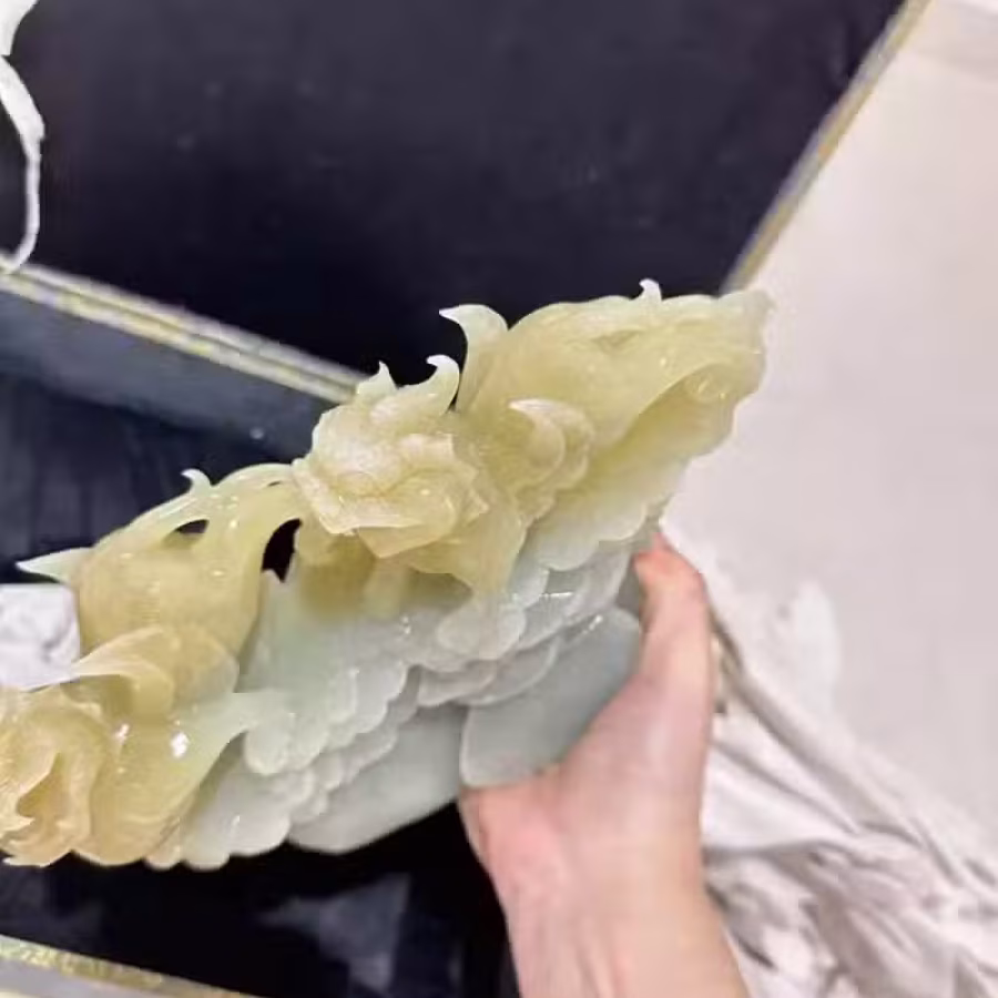 秀玉雕刻子母貔貅 图片 3