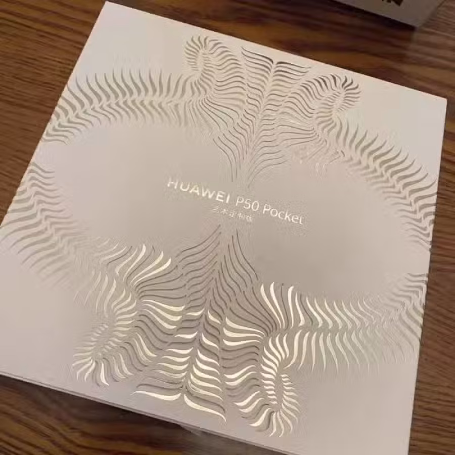 华为折叠手机，月光宝盒P50 Pocket艺术定制款鎏光金，顶级配置12gb 图片 3