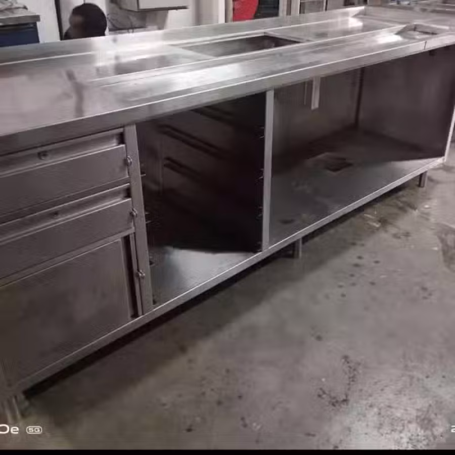 商用白钢咖啡桌 图片 1