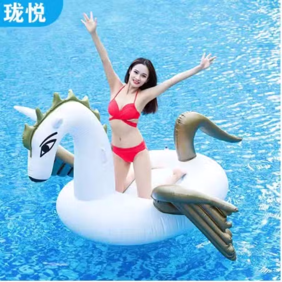 网红火烈鸟游泳圈成人水上乐园漂浮玩具泳池浮排浮床，只用过一次，只因为孩子不喜欢这 图片 1