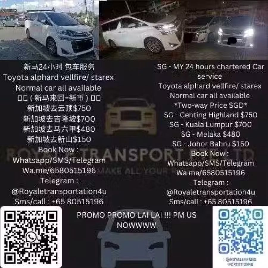 机场接送服务/新加坡到马来西亚包车服务 图片 1