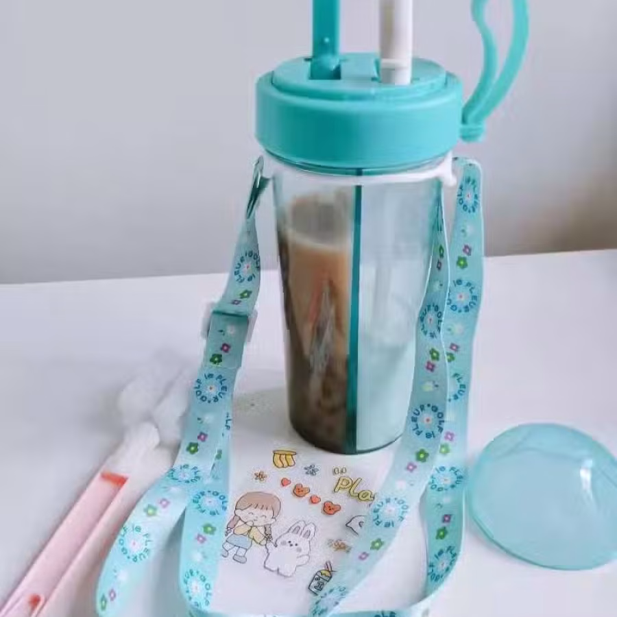 全新—*便宜处理*—水杯—可装两种水—2根吸管 图片 4