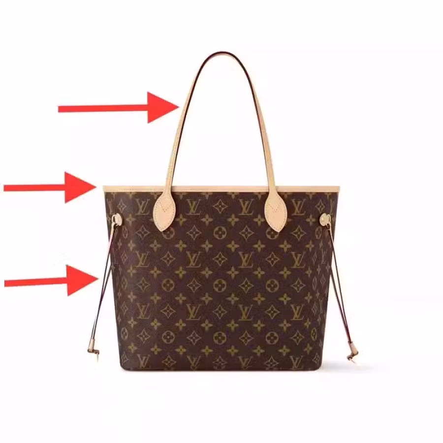 Lv Neverfull 购物袋换植鞣皮 图片 7