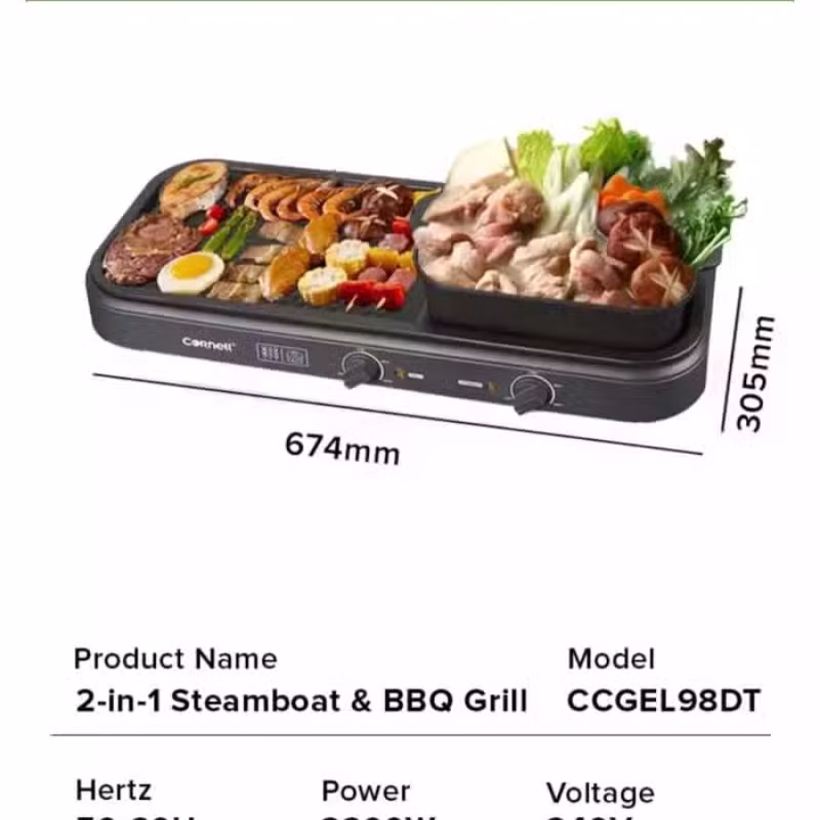 半价全新CORNELL 两用电磁烧烤与火锅($60) 图片 3