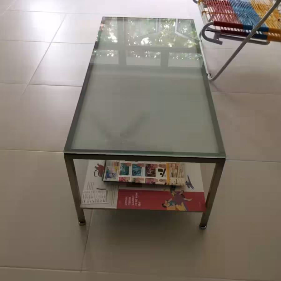 不锈钢双层玻璃茶几便宜卖$60 图片 2