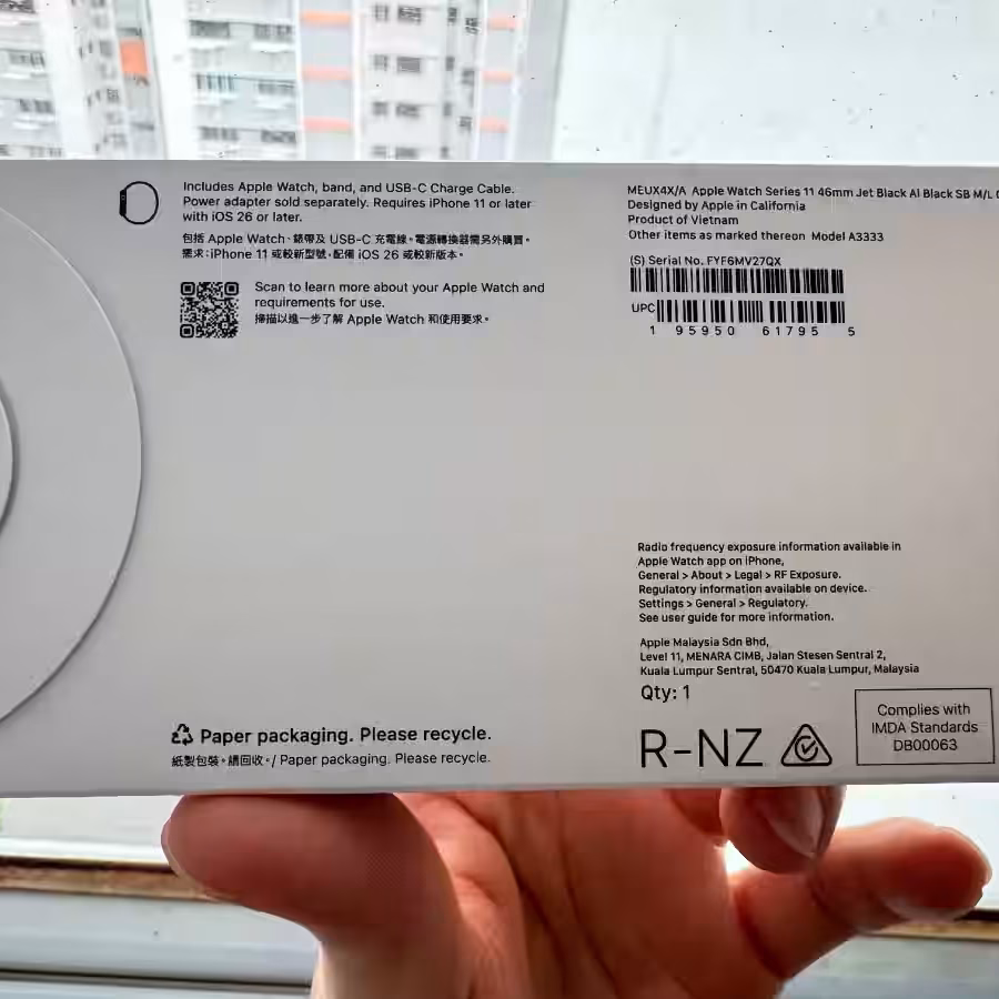 Apple手表11/46mm/GPS/黑色 全新没激活 图片 2
