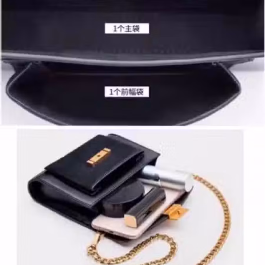 全新牛皮多功能女包腰包.单肩链条包.附送腰带和链条精品牛皮包 图片 8