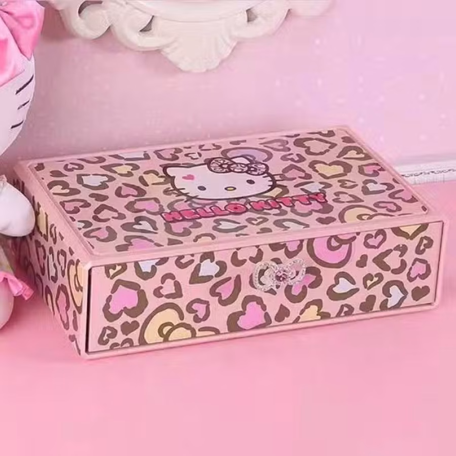 全新限量款豹纹hello Kitty超大号首饰盒收纳盒珠宝盒 图片 7
