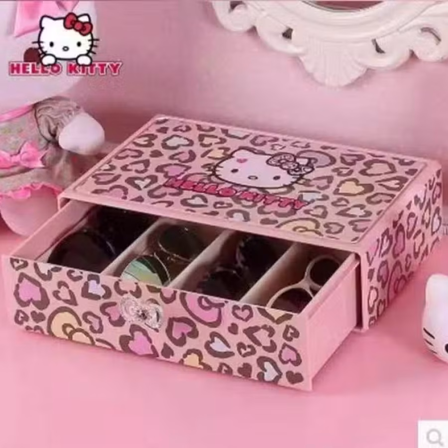 全新限量款豹纹hello Kitty超大号首饰盒收纳盒珠宝盒 图片 6