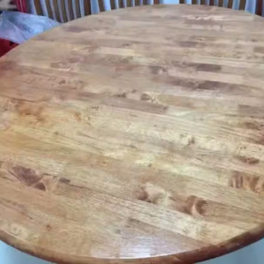 六人全木圆餐桌 图片 1