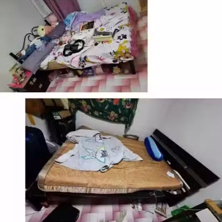 因搬家出售双人床2套，一套木头一套铁的，包床垫 图片 2