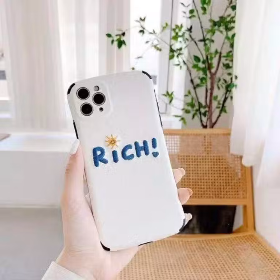 送手机膜！苹果11/12新款iPhone全包镜头创意刺绣NICE/RICH手机壳 图片 2